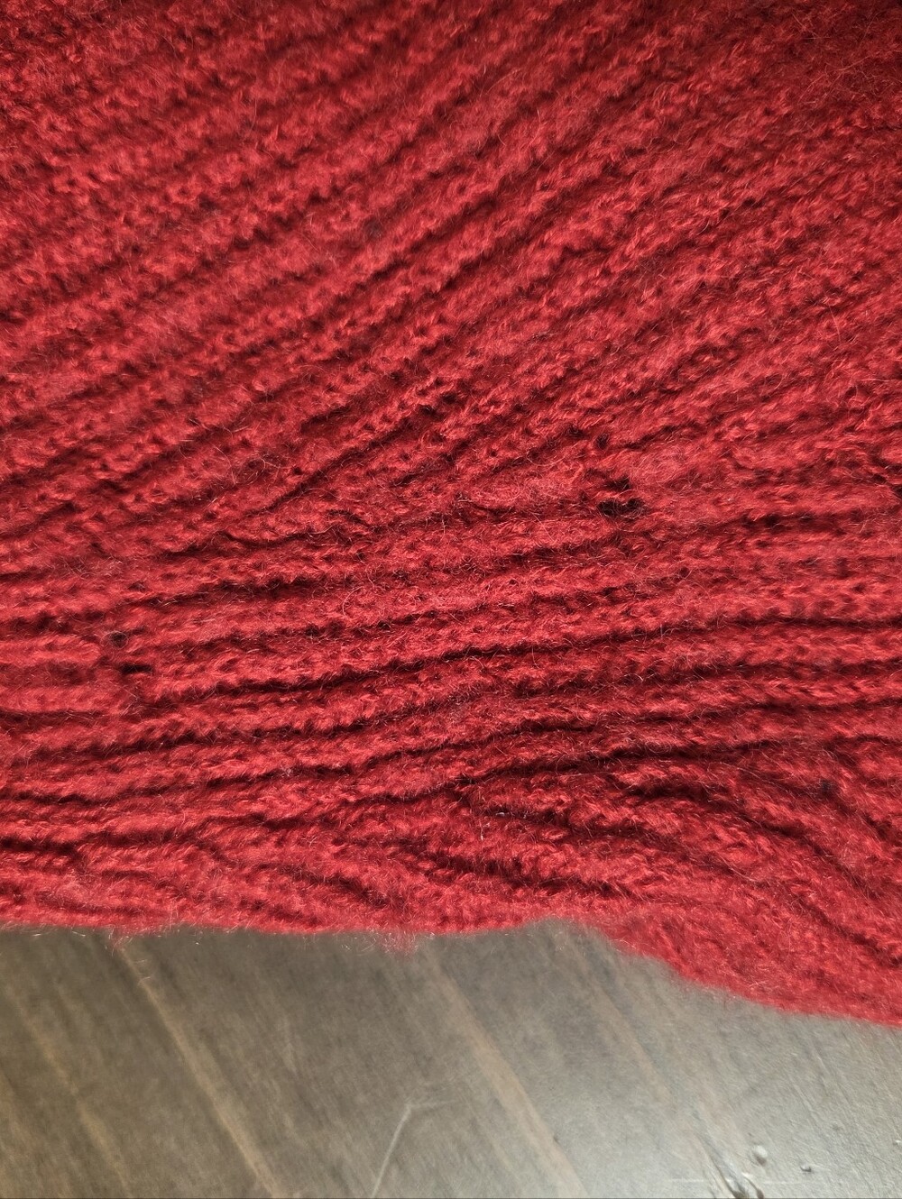 Free People Red Asymmetrical Off-The-Shoulder Knit Sweater - Picture 10 of 12